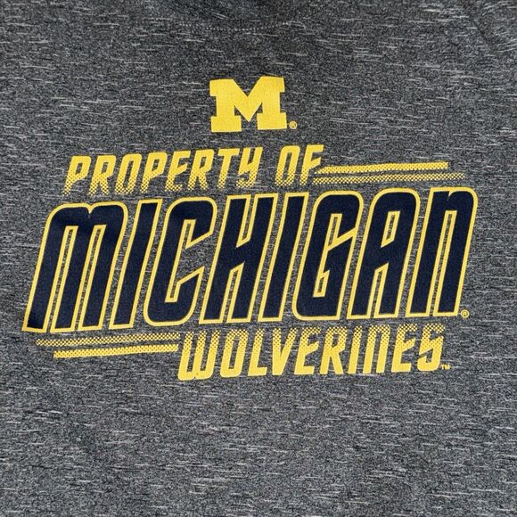Knights Apparel T-Shirt Mens Heather Large Gray Michigan Wolverines Short Sleeve - Picture 1 of 6